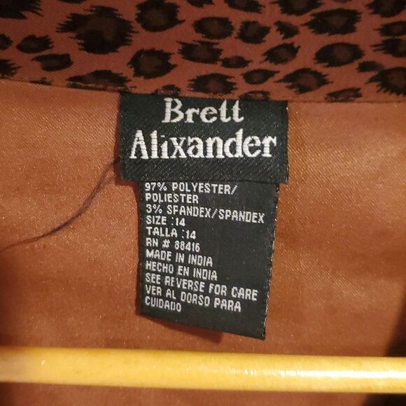 Brett Alexander - Leopard Print Fitted Jacket, Size 14, Padded shoulder - Picture 3 of 6